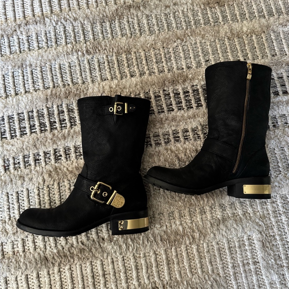 Vince Camuto Winchell Leather Moto Boots - Picture 4 of 7